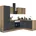 kochstation Winkelküche L-Form 270 x 165 cm schwarz
