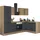 kochstation Winkelküche L-Form 270 x 165 cm schwarz