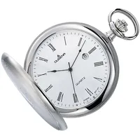 Dugena Taschenuhr 4460304-1, Savonette, Quarzwerk, aus Edelstahl, mit Acrylglas und römischen Ziffern, 50 mm, inkl. Kette