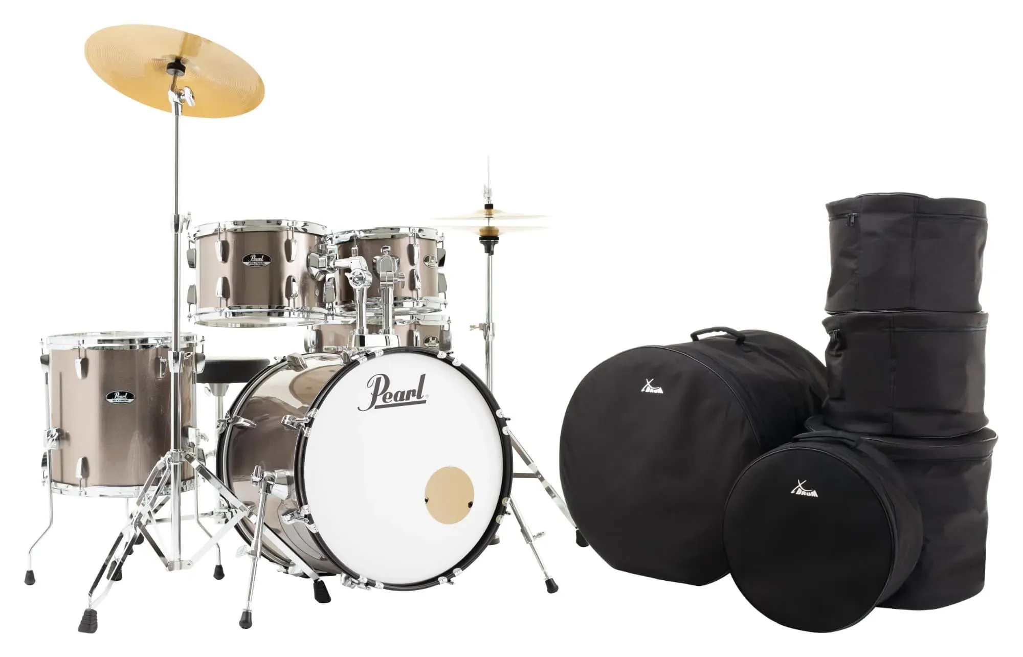 Pearl RS505C/C707 Roadshow Drumset Bronze Metallic Set mit Taschen
