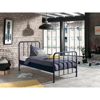 Vipack Jugendbett Bronxx 90 x 200 cm Holz und Metall blau