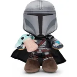 Simba 6315875806 - Mandalorian 25cm und Grogu 7cm, Plüschfigur, ab den ersten Lebensmonaten geeignet, Kuscheltier, Baby Yoda