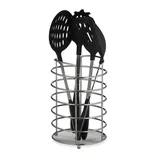 Relaxdays XL Küchenutensilienhalter Metall Silber