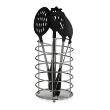 Relaxdays XL Küchenutensilienhalter Metall Silber
