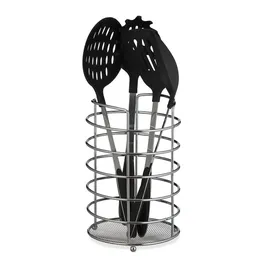 Relaxdays XL Küchenutensilienhalter Metall Silber