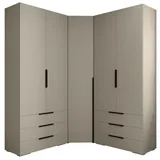 ABIKS MÖBEL Kompaktgarderobe INOVA 1 SATZ 7 Möbelset, Garderobe mit Kleiderstange und Regalen schwarz