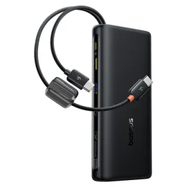 Baseus Powerbank 20000mah 100w Mit Display Und Integrierten Usb-c-kabeln - Schwarz