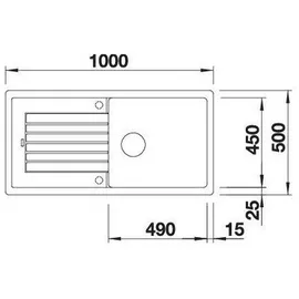 Blanco Zia XL 6 S Weiß + Excenterbetätigung 1000 x 500 mm