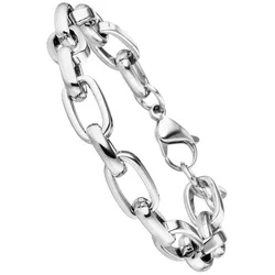 Armband JOBO "Statement", silber (edelstahlfarben), Armbänder, Edelstahl, Edelstahl 22 cm