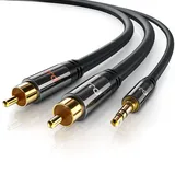 Primewire Cinch zu 3,5-mm-Klinke Audio-Kabel, Stereo HiFi Audio-Adapter mehrfach geschirmt, rca zu AUX - 5m