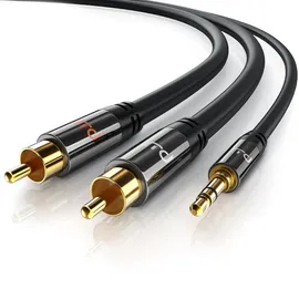 Primewire Cinch zu 3,5-mm-Klinke Audio-Kabel, Stereo HiFi Audio-Adapter mehrfach geschirmt, rca zu AUX - 5m