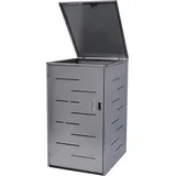 Hhg - Xl 1er-/2er-mülltonnenverkleidung 389, Mülltonnenbox, Erweiterbar 116x71x98cm Edelstahl 35kg