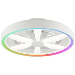 LED-Ventilator-Deckenleuchte Gaiano weiß – Energieeffizienzklasse E