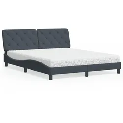 Bett mit Matratze – Dunkelgrau, 160x200 cm – Luxuriös & Bequem