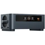 OSCAL Stromerzeuger Mikro-Wechselrichter PowerMax 2400Pro Powerstation 2016Wh, 2,4 in kW, Trennbar/mit Stereo/Strom ins Netz rückspeisen/16 Anschlüsse schwarz