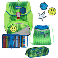 Scout Alpha Schulranzen-Set 4-teilig DIN Neon Safety Green Gecko 2023