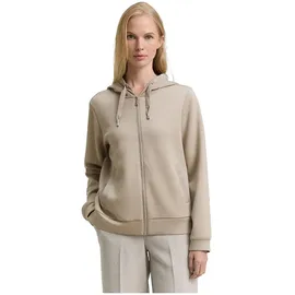 Tom Tailor Damen Hoodie Sweatjacke aus Scuba, grau, Uni, Gr. XXXL