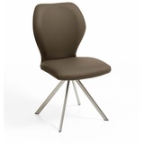 Niehoff Sitzmöbel Colorado Trend-Line Design-Stuhl Edelstahlgestell - Leder - 180° drehbar Napoli oliv grün