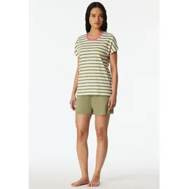 SCHIESSER Shorty Pyjama-Shirt Weiß 4XL