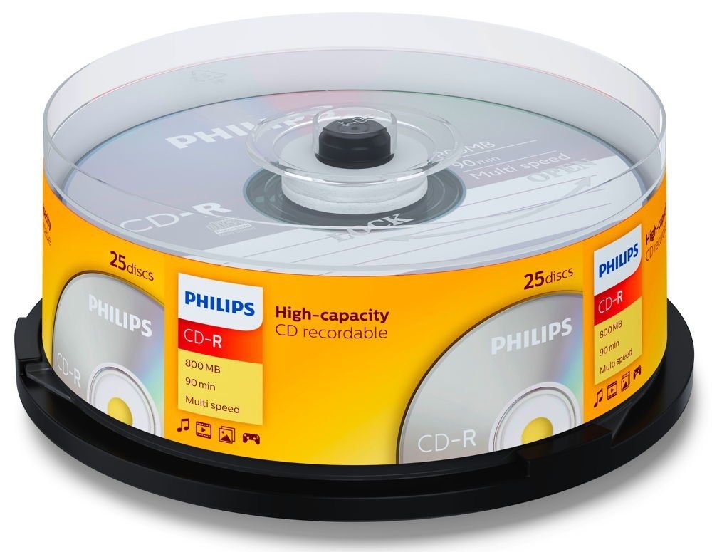 Philips CD-Rohling 25 Philips Rohlinge CD-R 90Min 800MB Spindel