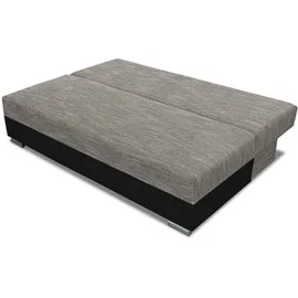 e-meubles Schlafsofa Grau, Schwarz, Holz, 200x90x96 cm, Wohnzimmer Sofas – Couches, Schlafsofas