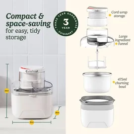 Cuisinart Eismaschine 0,475 l Grau/Transparent/Weiß