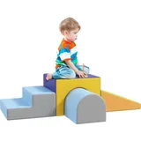 Homcom Bausteinset 4er-Set Schaumstoff Bausteine für 1-3 Jahre alt Kinder