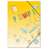itenga Postmappe Gummizugmappe mit 3 Einschlagklappen und Gummizug