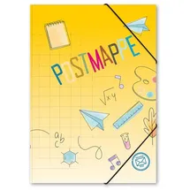 itenga Postmappe Gummizugmappe mit 3 Einschlagklappen und Gummizug