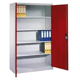 CP Stahlschrank C 2000 Acurado 9480-000 S10589 lichtgrau, rubinrot 4 Fachböden 120,0 x 50,0 x 195,0 cm, aufgebaut, 1 St.