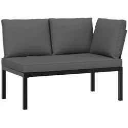 vidaXL Gartenbank mit Kissen Schwarz Aluminium