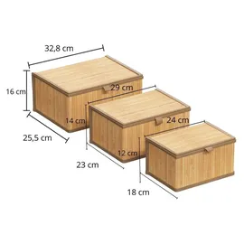 5five simply smart Simply Smart Aufbewahrungsbox 16 cm x 32,8 cm x 25,5 cm 3-tlg. braun