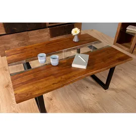 möbelliebling Couchtisch Baumkante Braun Akazie 118 x 45 x 80 cm