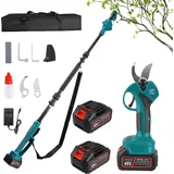 2-in-1 elektrische Gartenschere - Akku-Astschere - Bürstenloser Motor 45 mm Schnitt - Teleskop-Verlängerungsstab - Für Bäume & Sträucher - 220...