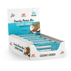 XXL Nutrition - Crunchy Protein Bar - Protein Riegel, Eiweißriegel - 12 Pack - Coconut - XXL Nutrition