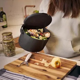 Skaza Exceeding Expectations Behälter für Küchenabfälle, formschöner Komposteimer, Biomüll-Eimer, schwarz