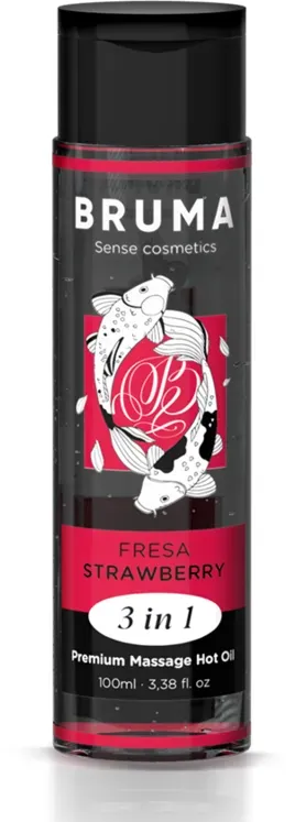 BRUMA - PREMIUM-MASSAGEÖL MIT WÄRMEEFFEKT, ERDBEERE-GESCHMACK 3 IN 1 - 100 ML