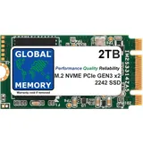 GLOBAL MEMORY 2TB M.2 2242 PCIe Gen3 x2 NVMe B+M Key Solid State Drive (SSD) für Laptops/Desktop-PCs/Server/Workstations/Motherboards