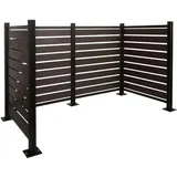 Mendler Alu Mülltonnen-Zaun HWC-K57, Mülltonnenverkleidung, Holzoptik erweiterbar 130x206x110cm ~ anthrazit