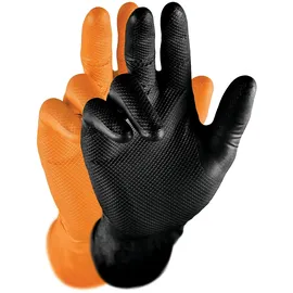 Grippaz Nitril-Handscuhe (50 Stück) latexfreie Arbeitshandschuhe extrem robust&reißfest, Schwarz, XL