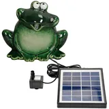 Storm's Gartenzaubereien Wasserspeier Frosch Keramik mit Solarpumpe 12cm