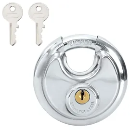 vidaXL Diskusschloss mit Schlüsseln 2 Pcs Silber 9 x 2,8 x 9 cm