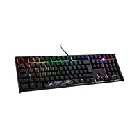 Ducky ONE 2 Backlit PBT Gaming Tastatur mit LED, Cherry MX Red Switches, Mechanische Tastatur Deutsches Layout, Full Size Tastatur QWERTZ, Tastatur Kabelgebunden Beleuchtet (Schwarz)