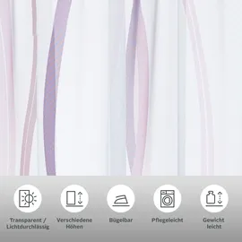 MY HOME Gardine MY HOME "Dimona" Gr. 2, weiß (weiß, beere), B:140cm H:175cm, Voile, Polyester, Gardinen, Gardine, 2er-Set, Bestseller, Polyester, Wellen