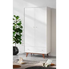 petits-meubles SCHRANK 2 Türen Mid Weiß und Holz