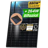 EPP.Solar 2x 440W Bifaziale Module mit Ziegeldach Halterung für Balkonkraftwerk