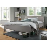 Wiemann Futonbett WIEMANN "Monaco, 4-fache Liegehöhenverstellung", grau (kieselgrau, dekor, leisten in chrom), B:189cm L:218cm, Betten, Futonbett, mit stilvollem Holzkopfteil, Made in Germany