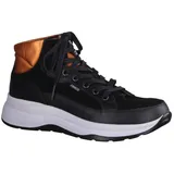Finn Comfort FinnComfort Daytona Schwarz/Arancia - sportlicher Schnürschuh - Marken, Schwarz, leder (nappaseda/nubuk/diesel) für Damen, schwarz, Größe 39 EU