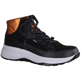 Finn Comfort FinnComfort Daytona Schwarz/Arancia - sportlicher Schnürschuh - Marken, Schwarz, leder (nappaseda/nubuk/diesel) für Damen, schwarz, Größe 39 EU