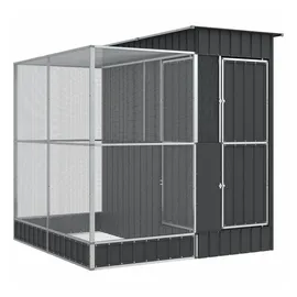 vidaXL Vogelkäfig mit Erweiterung 209 x 203 x 216 cm silbern